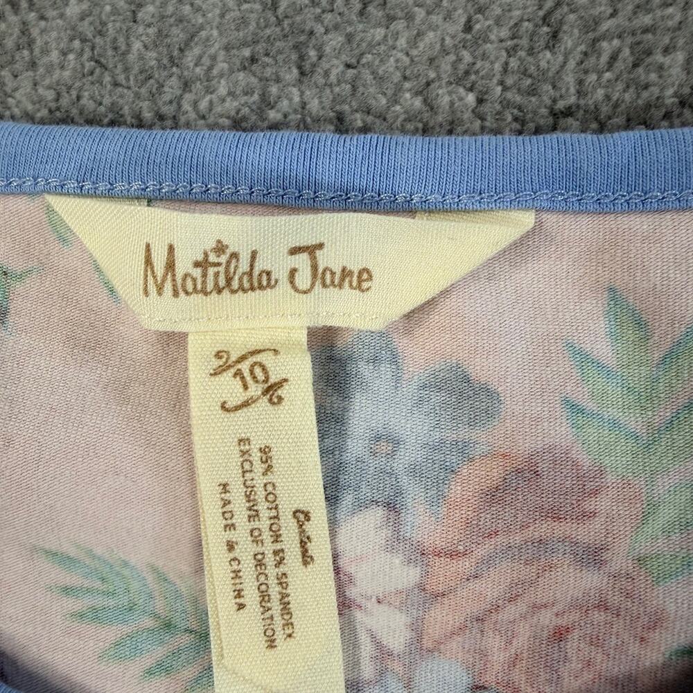 Matilda Jane Girls Size 10 Lots to Learn Dress Pink Floral Ruffle Elastic Waist - Picture 6 of 11